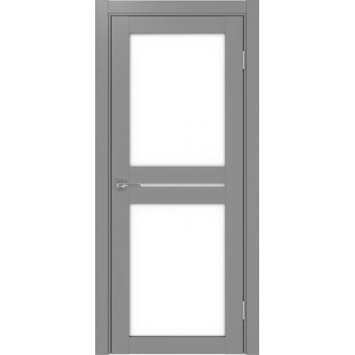 Межкомнатная дверь Optima Porte, Турин 520.222. Цвет - серый. Стекло - лакобель белый.