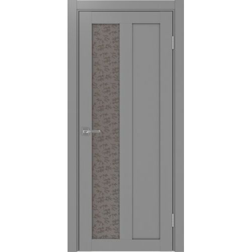 Межкомнатная дверь Optima Porte, Турин 521.21. Цвет - серый. Стекло - дали бронза.