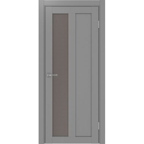 Межкомнатная дверь Optima Porte, Турин 521.21. Цвет - серый. Стекло - пунта бронза.