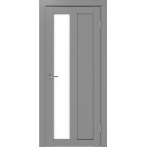 Межкомнатная дверь Optima Porte, Турин 521.21. Цвет - серый. Стекло - лакобель белый.