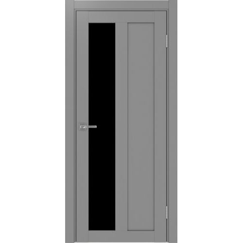 Межкомнатная дверь Optima Porte, Турин 521.21. Цвет - серый. Стекло - лакобель черный.