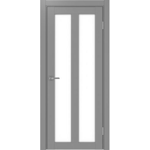 Межкомнатная дверь Optima Porte, Турин 521.22. Цвет - серый. Стекло - лакобель белый.