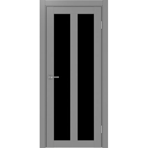 Межкомнатная дверь Optima Porte, Турин 521.22. Цвет - серый. Стекло - лакобель черный.