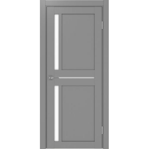 Межкомнатная дверь Optima Porte, Турин 523.221. Цвет - серый. Стекло - лакобель белый.