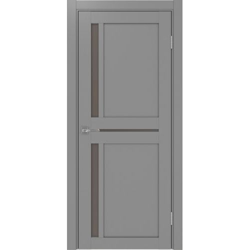 Межкомнатная дверь Optima Porte, Турин 523.221. Цвет - серый. Стекло - кризет бронза.