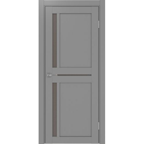 Межкомнатная дверь Optima Porte, Турин 523.221. Цвет - серый. Стекло - пунта бронза.