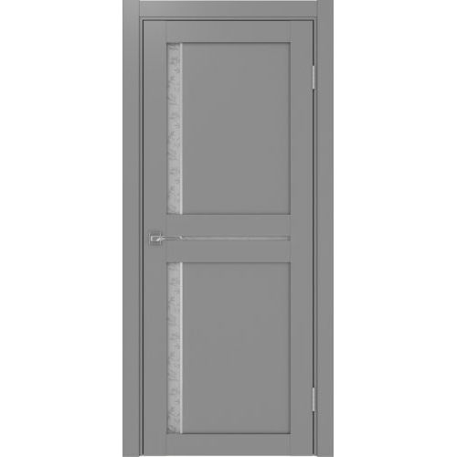 Межкомнатная дверь Optima Porte, Турин 523.221 АПС. Цвет - серый. Молдинг хром. Стекло - дали бц.