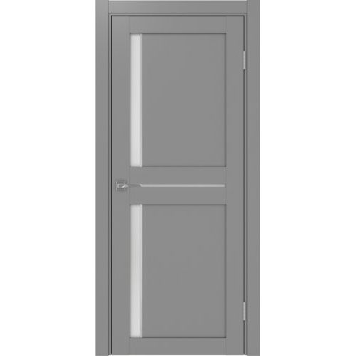 Межкомнатная дверь Optima Porte, Турин 523.221 АПС. Цвет - серый. Молдинг хром. Стекло - кризет бц.