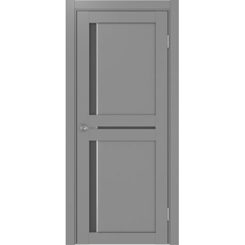 Межкомнатная дверь Optima Porte, Турин 523.221 АПС. Цвет - серый. Молдинг хром. Стекло - графит.