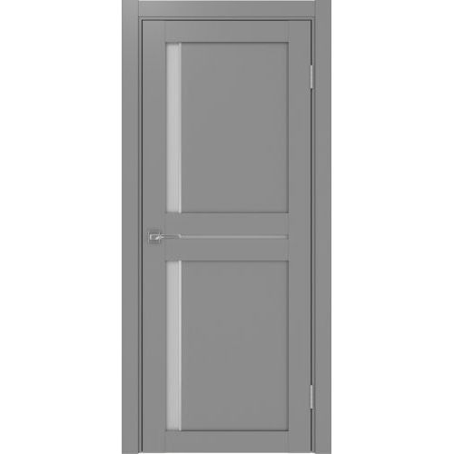 Межкомнатная дверь Optima Porte, Турин 523.221 АПС. Цвет - серый. Молдинг хром. Стекло - матовое.