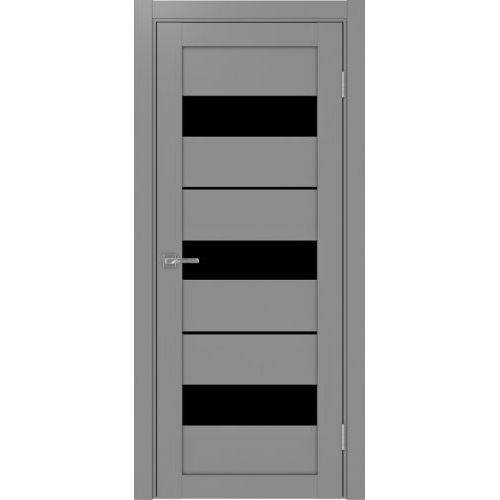 Межкомнатная дверь Optima Porte, Турин 526.122. Цвет - серый. Стекло - лакобель черный.