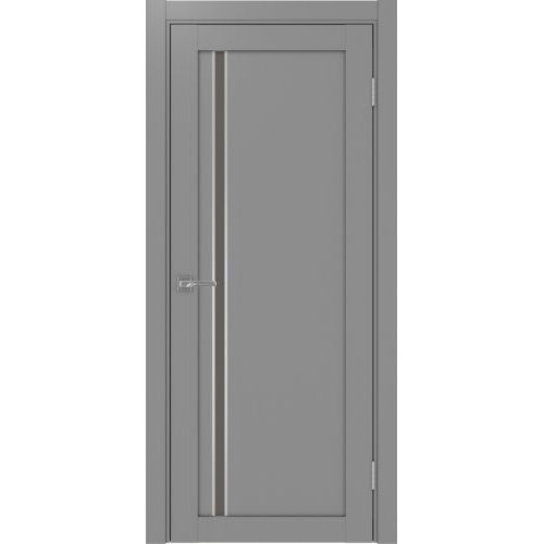 Межкомнатная дверь Optima Porte, Турин 527.121 АПС. Цвет - серый. Стекло - бронза. Молдинг хром.