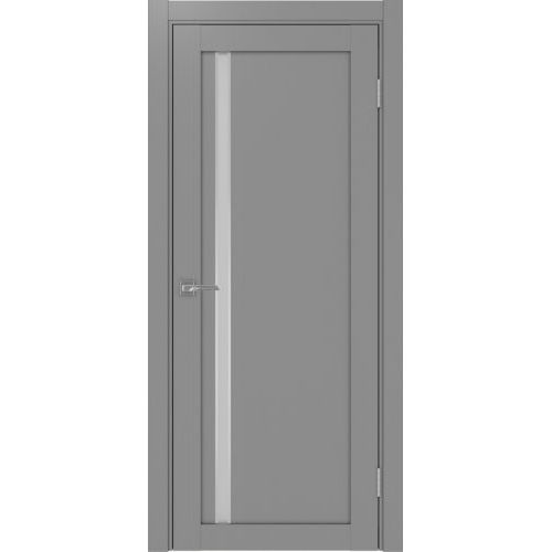 Межкомнатная дверь Optima Porte, Турин 527.121 АПС. Цвет - серый. Стекло - матовое. Молдинг хром.