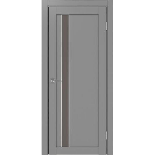 Межкомнатная дверь Optima Porte, Турин 528.121 АПС. Цвет - серый. Стекло - бронза. Молдинг хром.