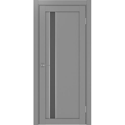 Межкомнатная дверь Optima Porte, Турин 528.121 АПС. Цвет - серый. Стекло - графит. Молдинг хром.