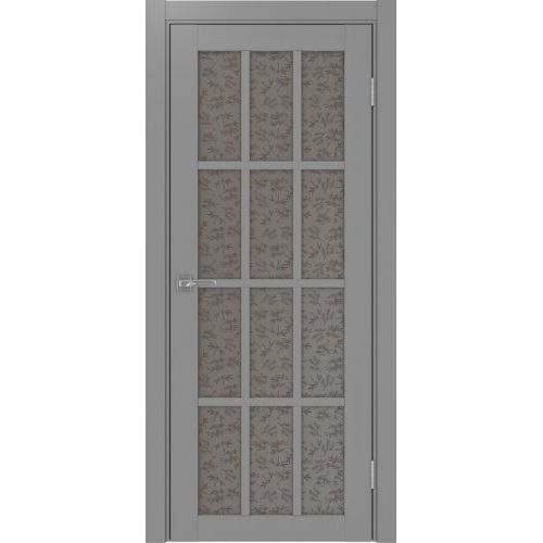 Межкомнатная дверь Optima Porte, Турин 542.2222. Цвет - серый. Стекло - дали бронза.