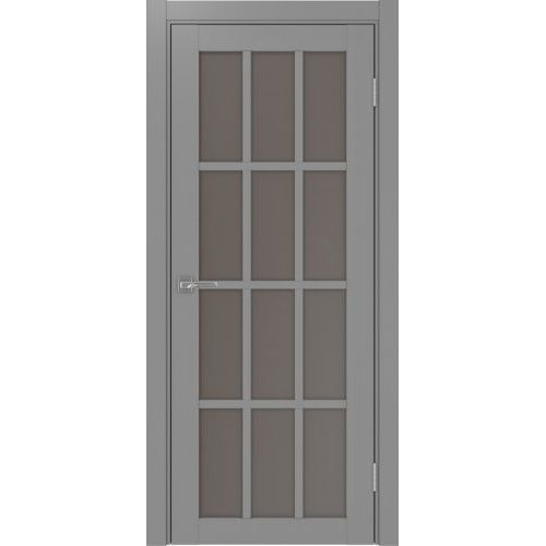 Межкомнатная дверь Optima Porte, Турин 542.2222. Цвет - серый. Стекло - кризет бронза.