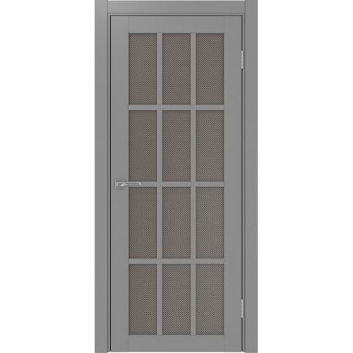 Межкомнатная дверь Optima Porte, Турин 542.2222. Цвет - серый. Стекло - пунта бронза.