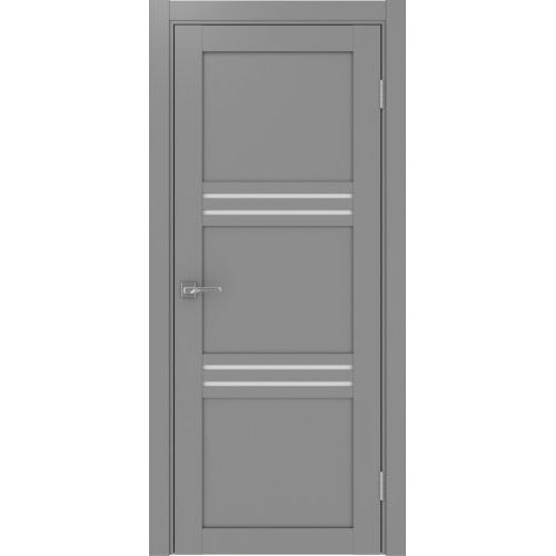 Межкомнатная дверь Optima Porte, Турин 553.12. Цвет - серый. Стекло - лакобель белый.