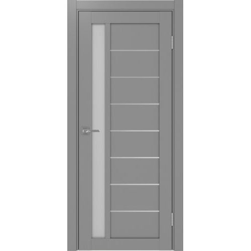 Межкомнатная дверь Optima Porte, Турин 554.21 АПП. Цвет - серый.  Стекло - матовое. Молдинг хром.