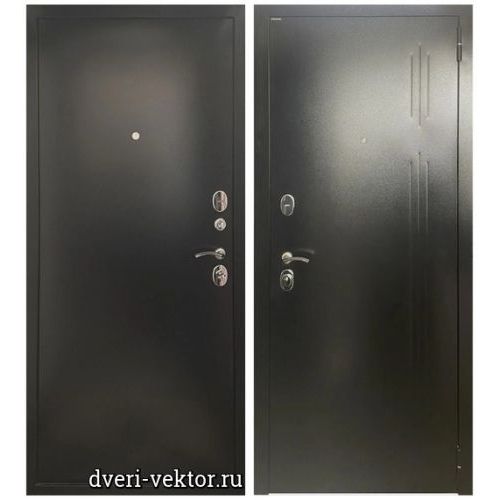 Входная дверь Волга Бункер, Мета М-118, металл / металл, шагрень черная