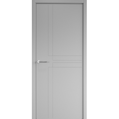 Межкомнатная дверь Albero, Геометрия 3,  глухая. Эмаль. Цвет - серый.
