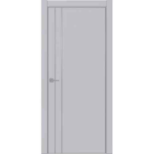 Межкомнатная дверь Uberture (Убертюре), Тамбурат ПДТ 4105. Цвет - манхэттен. Молдинг - хром.