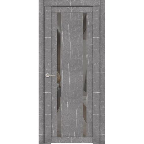 Межкомнатная дверь Uberture (Убертюре), Унилайн Marable ПДЗ 30006. Цвет - торос серый. Стекло - зеркало серое.