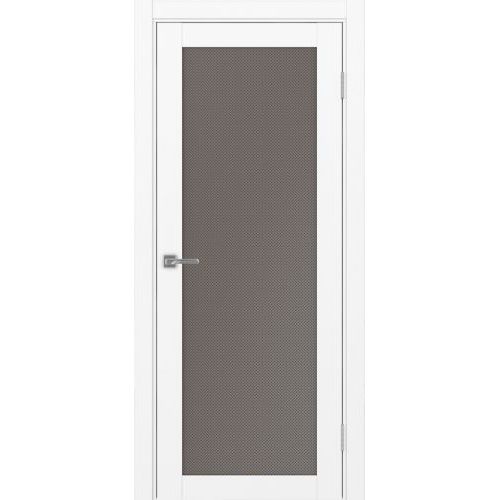Межкомнатная дверь Optima Porte, Турин 501.2. Цвет - белый снежный. Стекло - пунта бронза.
