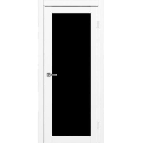 Межкомнатная дверь Optima Porte, Турин 501.2. Цвет - белый снежный. Стекло - лакобель черный.
