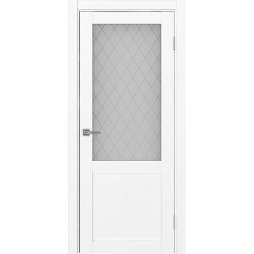 Межкомнатная дверь Optima Porte, Турин 502.21. Цвет - белый снежный. Стекло - с алмазной гравировкой "Кристалл".