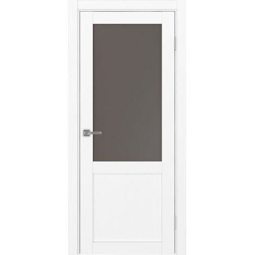 Межкомнатная дверь Optima Porte, Турин 502.21. Цвет - белый снежный. Стекло - бронза.