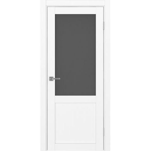 Межкомнатная дверь Optima Porte, Турин 502.21. Цвет - белый снежный. Стекло - графит.