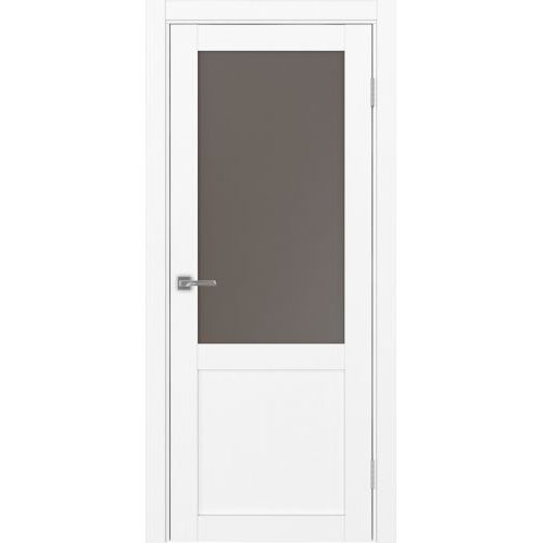 Межкомнатная дверь Optima Porte, Турин 502.21. Цвет - белый снежный. Стекло - кризет бронза.