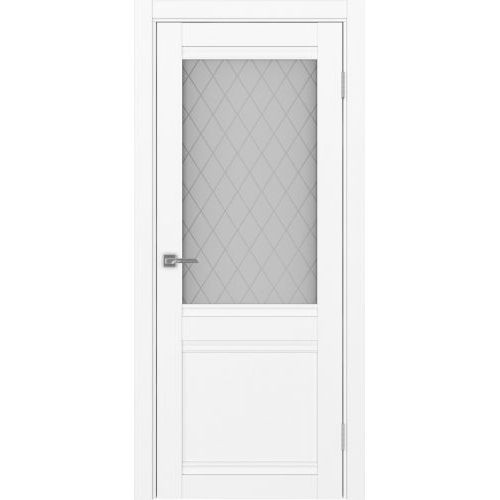 Межкомнатная дверь Optima Porte, Турин 502U.21 У. Цвет - белый снежный. Стекло - "Кристалл".