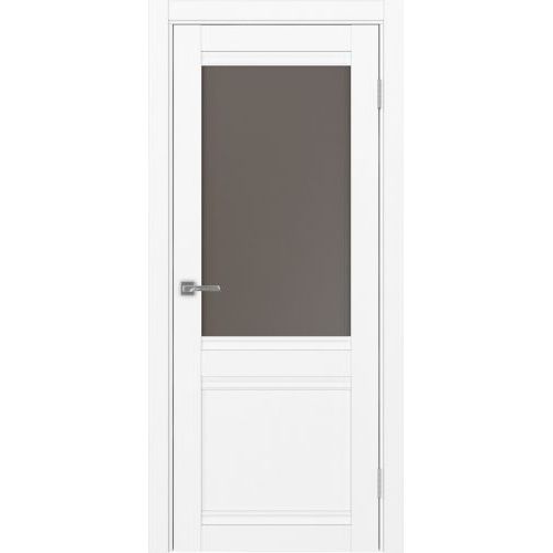 Межкомнатная дверь Optima Porte, Турин 502U.21 У. Цвет - белый снежный. Стекло - кризет бронза.