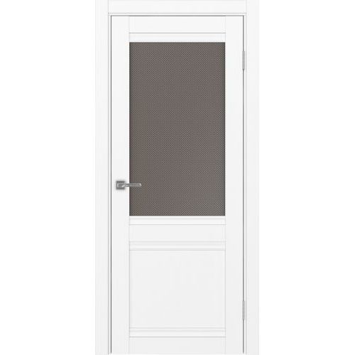 Межкомнатная дверь Optima Porte, Турин 502U.21 У. Цвет - белый снежный. Стекло - пунта бронза.