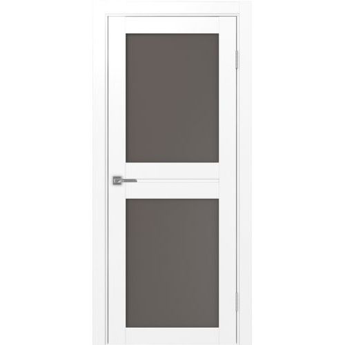 Межкомнатная дверь Optima Porte, Турин 520.212. Цвет - белый снежный. Стекло - бронза.