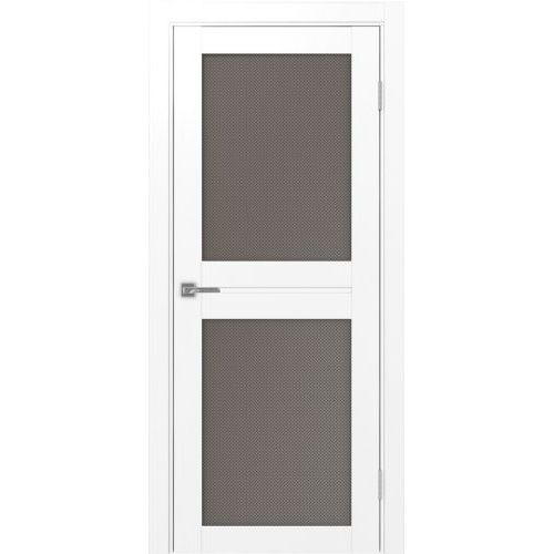 Межкомнатная дверь Optima Porte, Турин 520.212. Цвет - белый снежный. Стекло - пунта бронза.