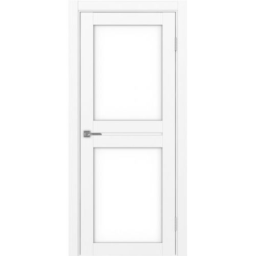 Межкомнатная дверь Optima Porte, Турин 520.222. Цвет - белый снежный. Стекло - лакобель белый.