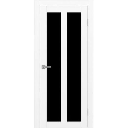 Межкомнатная дверь Optima Porte, Турин 521.22. Цвет - белый снежный. Стекло - лакобель черный.
