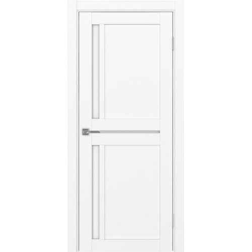 Межкомнатная дверь Optima Porte, Турин 523.221. Цвет - белый снежный. Стекло - лакобель белый.
