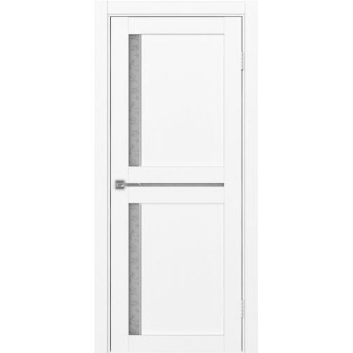 Межкомнатная дверь Optima Porte, Турин 523.221 АПС. Цвет - белый снежный. Молдинг хром. Стекло - дали бц.