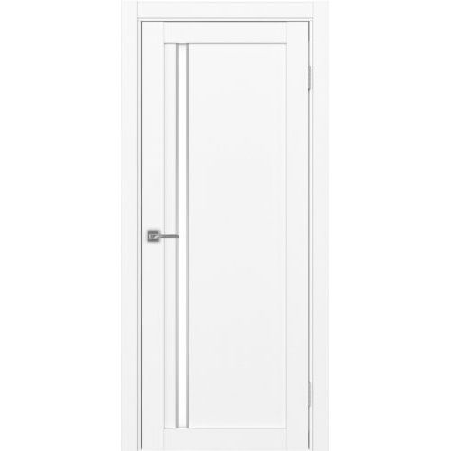 Межкомнатная дверь Optima Porte, Турин 527.121 АПС. Цвет - белый снежный. Лакобель белый. Молдинг хром.