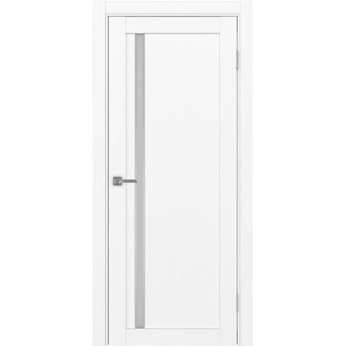Межкомнатная дверь Optima Porte, Турин 527.121 АПС. Цвет - белый снежный. Стекло - матовое. Молдинг хром.