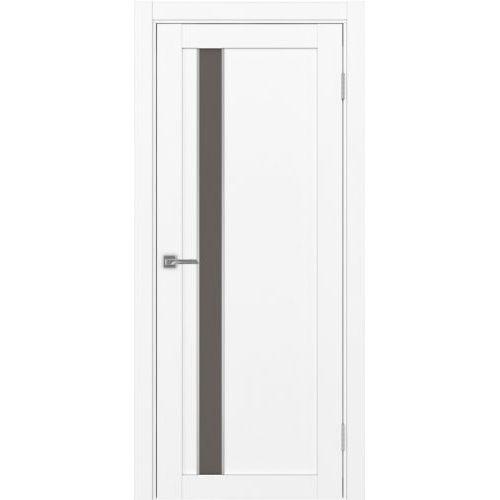 Межкомнатная дверь Optima Porte, Турин 528.121 АПС. Цвет - белый снежный. Стекло - бронза. Молдинг хром.