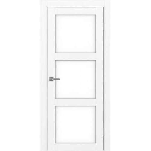 Межкомнатная дверь Optima Porte, Турин 530.222. Цвет - белый снежный. Стекло - лакобель белый.