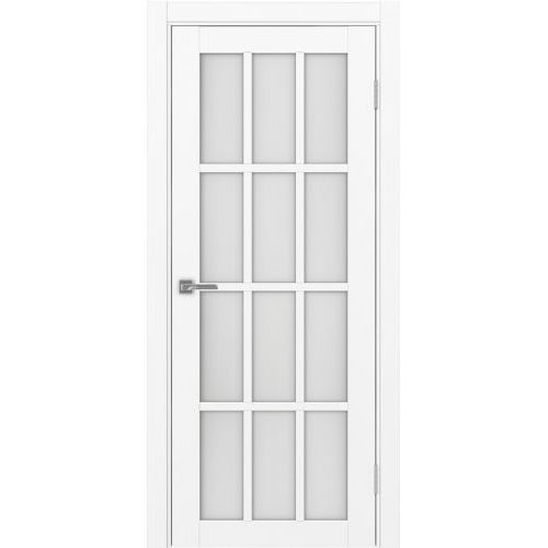 Межкомнатная дверь Optima Porte, Турин 542.2222. Цвет - белый снежный. Стекло - кризет бц.