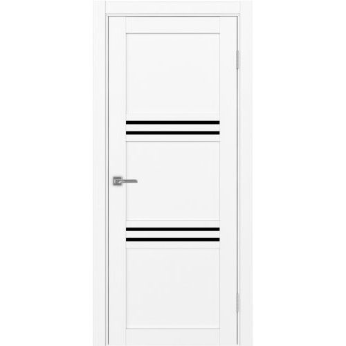 Межкомнатная дверь Optima Porte, Турин 553.12. Цвет - белый снежный. Стекло - лакобель черный.