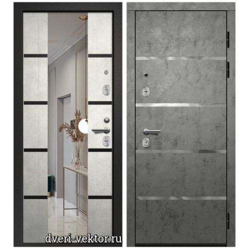 Входная дверь Ретвизан, Орфей 600, бетон темный / бетон снежный